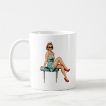 Vintage Blonde Pinup Girl in Sunglasses Mugg