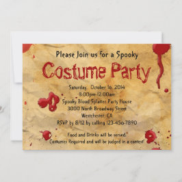 Vintage Blood Costume Party Inbjudningar