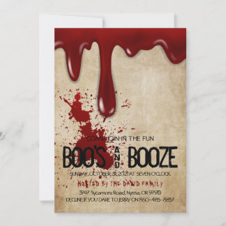 Vintage Bloody Boo och Sprit Halloween fest Inbjudningar