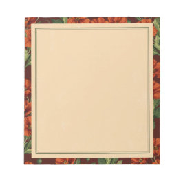 Vintage Bloom Crimson Poppies Anteckningsblock