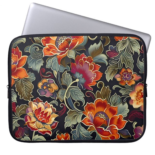 Vintage Bloom Elegance Computer Sleeve (Framsidan)