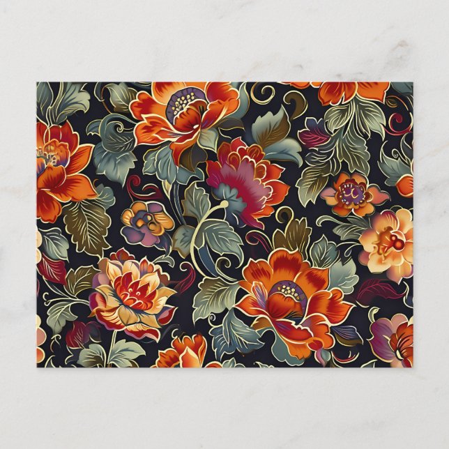 Vintage Bloom Elegance Hälsning vykort (Framsida)