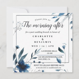 Vintage Bloom Morgon efter Bröllop Brunch Inbjudningar