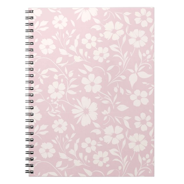 Vintage Bloom Neutral - Rosabränd Anteckningsbok (Framsidan)
