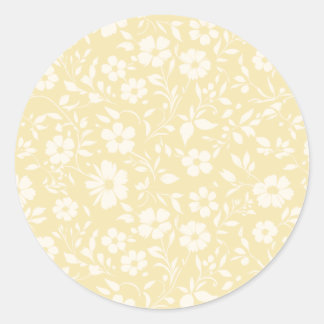 Vintage Bloom Neutral - Smörkräm Runt Klistermärke