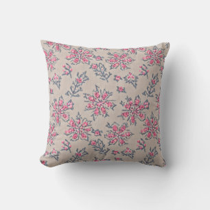 Vintage Bloom Rosa Flowers Dekorativ kudde