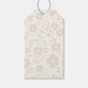Vintage Bloom Soft Linen - Neutrala presenttaggar Presentetikett