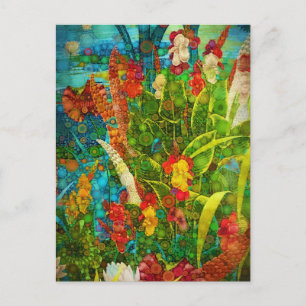Vintage Bloom Tropical Wildblommor Helg Vykort