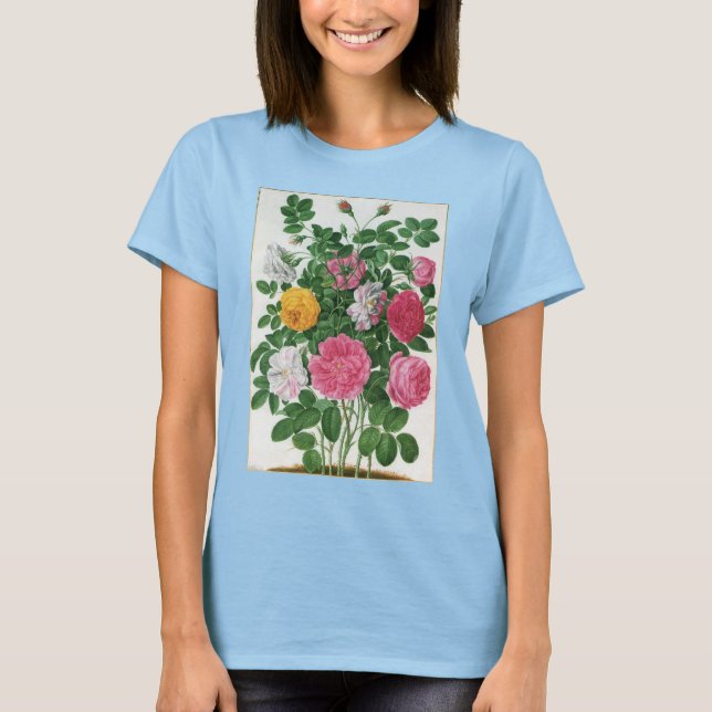 Vintage Blooming Flowers, Vår Garden Ro Tee Shirt (Framsida)