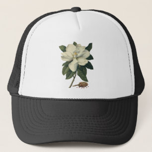 Vintage Blooming White Magnolia Blommar Flowers Keps