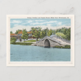 Vintage Bloomington Illinois Park Scene Vykort