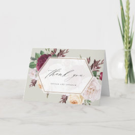 Vintage blooms blomster bröllopsfoto tackkort kort