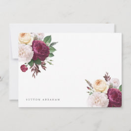 Vintage blooms blomsterflat vykort