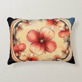 Vintage Blossom Medallion – Blommig accentkudde Prydnadskudde