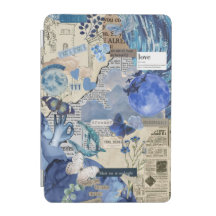 Vintage Blue Aesthetic ipad cover - Butterfly & Mo