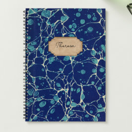 Vintage Blue Antique Marcular Design Namn etikett
