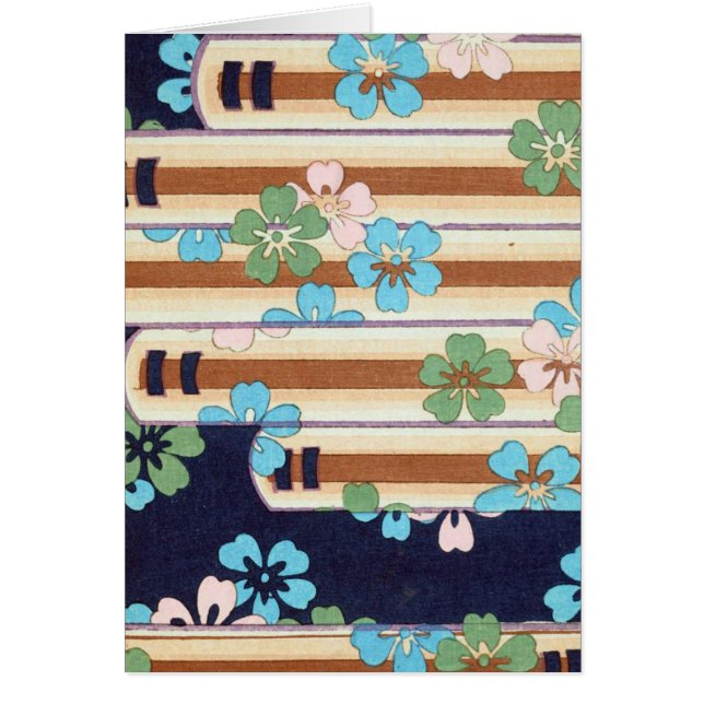 Vintage Blue Art Hälsningskort (Framsidan)