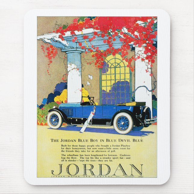 Vintage Blue Automobile Ad Musmatta (Framsidan)