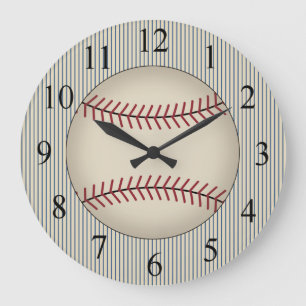 Vintage Blue Baseball Sports Wall Clock Stor Klocka