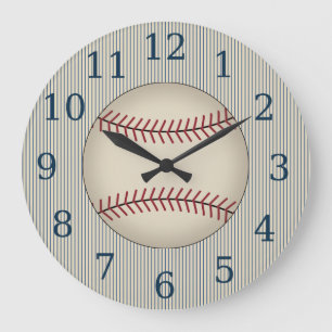 Vintage Blue Baseball Wall Clock Gift Stor Klocka