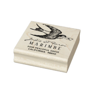 Vintage Blue Bird med Brev Adress Frimärke Stämpel