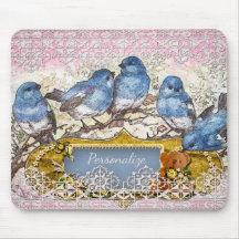 Vintage Blue Birds Happys hemdator