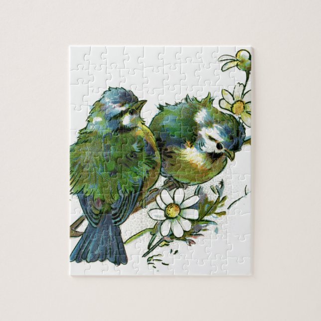 Vintage Blue Birds Pussel (Vertikal)