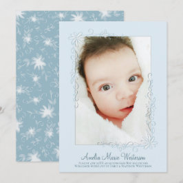 Vintage Blue Birth Announcement Boy Inbjudningar