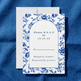 Vintage Blue- Blommigt bröllop Inbjudningar