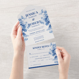 Vintage Blue Blommigt Chinoiserie Inspired Bröllop