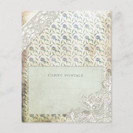 Vintage Blue Blommigt Collage Scrapbook Papper