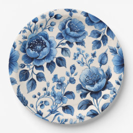 Vintage Blue Blommigt Elegance