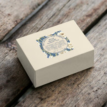 Vintage Blue blommigt soap kosmetika etikett 2