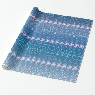 Vintage Blue Blommigt Violes tapet mönster Presentpapper