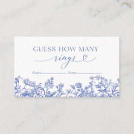 Vintage Blue-Blommigten anger hur många Ringar-spe Visitkort