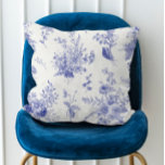Vintage Blue Botanical Fall Kudde<br><div class="desc">Vintage Blue Botanical Fall Dekorativ kudde</div>