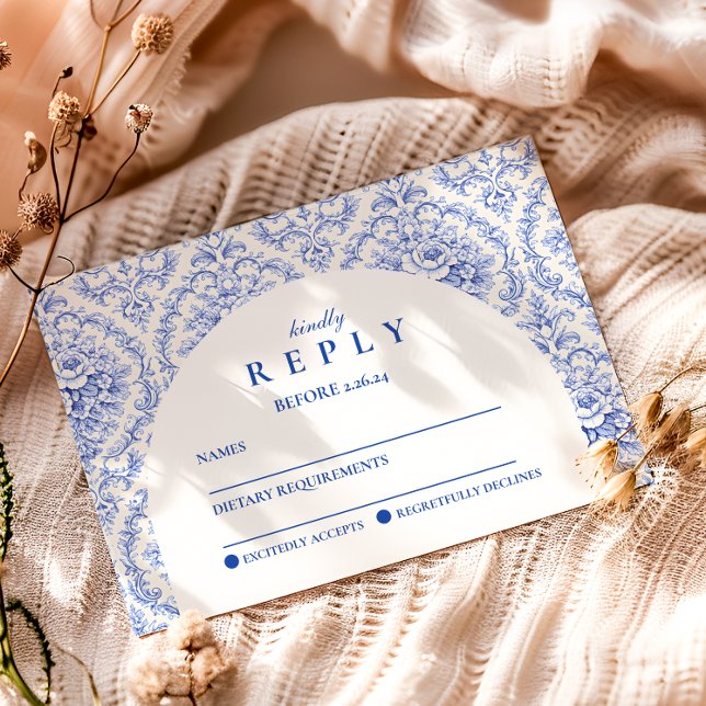 Vintage Blue Botanical Graduation Party OSA Kort (Skapare uppladdad)