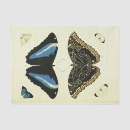Vintage Blue Butterfly Ephemera Decoupage-skript
