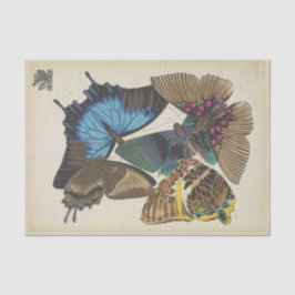 Vintage Blue Butterfly Ephemera Decoupage-skript T