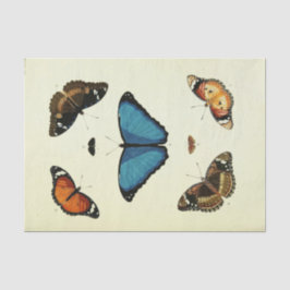 Vintage Blue Butterfly Ephemera Decoupage-skript T