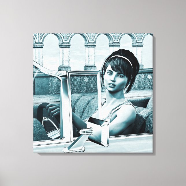 Vintage Blue Canvastryck (Framsida)