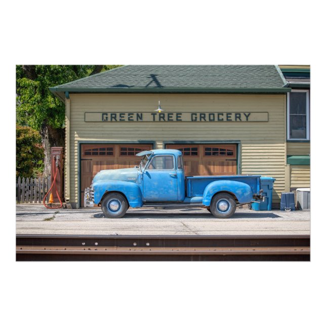 Vintage Blue Chevy Fototryck (Framsidan)