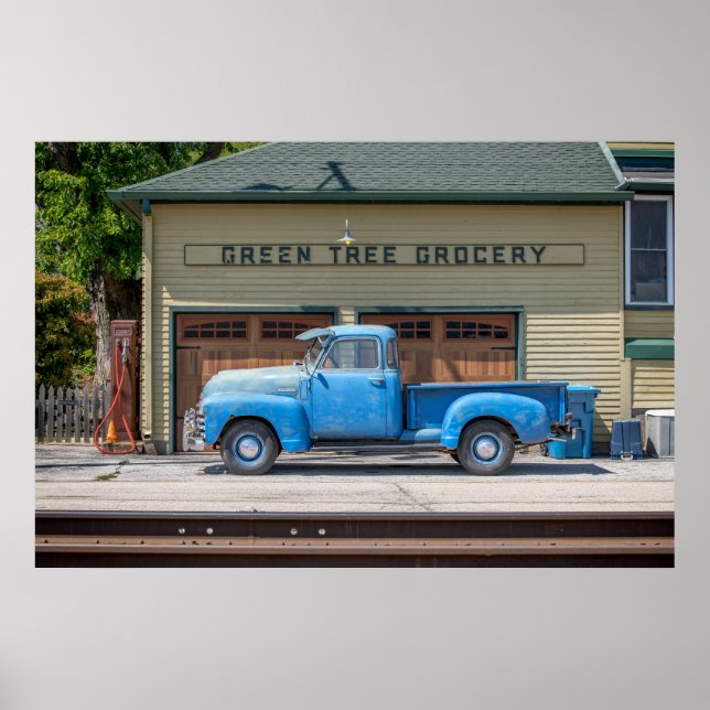 Vintage Blue Chevy Poster (Framsidan)