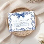 Vintage Blue Chinoiserie Elegant Bow Bok för Baby Tilläggskort<br><div class="desc">Uppmuntra dina gäster att ta med en bok för att utöka din lilla bibliotek. Utformningen har en elegant med kiniseribakgrund och en dammig blåa butik med vattenfärg,  kompletterad med vintage-typografi.</div>