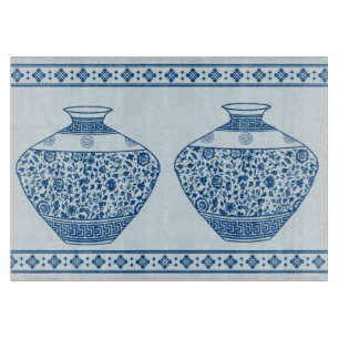 Vintage Blue Chinoiserie Ginger Burk Vas