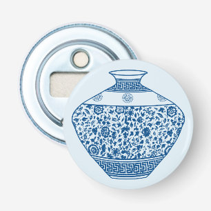 Vintage Blue Chinoiserie Vas Ginger Burk Flasköppnare