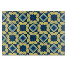 Vintage Blue & Cream Geometric Clearboard