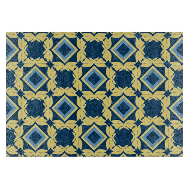 Vintage Blue & Cream Geometric Clearboard (Framsidan)