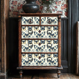 Vintage Blue Cream Shabby chic Butterfly Decoupage