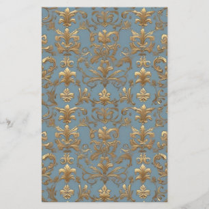 Vintage Blue Damask Paris Chic